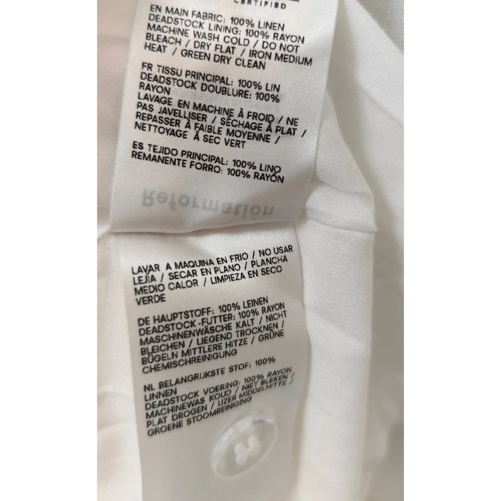 Reformation White Balia Linen Dress US 6 - Picture 12 of 13